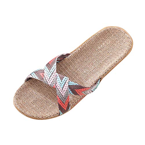 HUyydza Sommer Sandalen Damen - Flach Flip Flops Damen Sandalen Damen Sommer Modische Pantoletten Gummiband Blumen Strass Sandalen Frauen Bequeme Sandaletten Sandaletten Pool Meer Strand von HUyydza