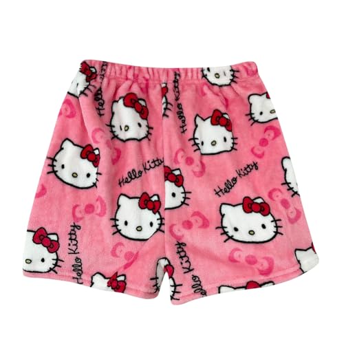 Schlafanzug-Damen-Shorts Schlafanzughose-Flanellhose-Schlafanzug-Schlafanzughosen,Schlafanzug Damen Hosen Flanell Pyjama Hose Freizeithose Kawaii Anime Weich Pyjamahose von HUyydza