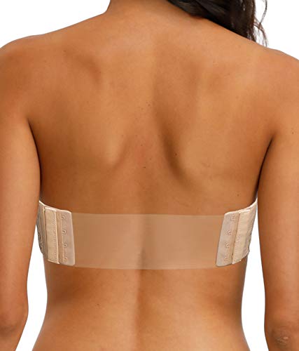 Damen Trägerloser Bügel-BH mit Spitze Neckholder Übergröße BH - Beige - 85F von HWDI