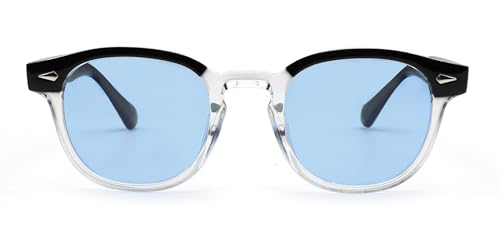 HWYYLX Retro Oval Polarisierte Sonnenbrille Für Männer Frauen, Vintage Johnny Depp Runde Sonnenbrille, Mode UV400 Getönte Linse Sport Karneval Sonnenbrille von HWYYLX