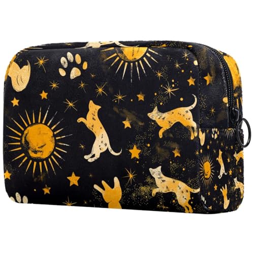 Kosmetiktasche Sonne Und Tierpfoten Sterne Muster Reisekosmetiktasche Makeup Organizer Case Für Frauen Kosmetiktasche Sonne Und Tierpfoten Sterne Muster Reisekosmetiktasche Makeup Organizer Case Für Frauen von HXYWQA