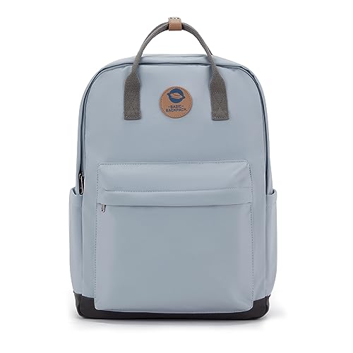 HYC00 Rucksack Mädchen Teenager Jungen Schulrucksack 14 Zoll Laptop Schulranzen Leichtgewicht Schultaschen, Reisen Rucksack für Damen Herren,Blau mit Grau von HYC00