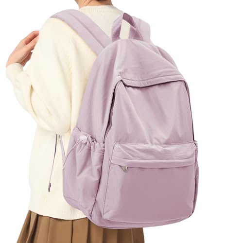 HYC00 Rucksack Schule Teenager Mädchen Damen Causal Schulrucksack College-Rucksack, leichte Schultasche Arbeitstasche für Jungen und Mädchen, passend für 14-Zoll-Laptop Daypack Bookbag,Lila von HYC00