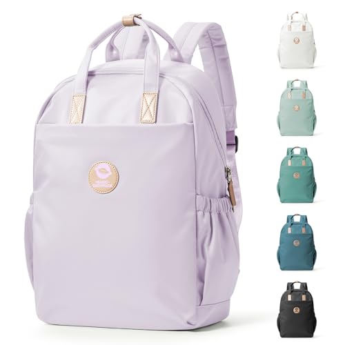 HYC00 Schulrucksack Damen Tagesrucksack Schultaschen College Rucksack Causal Travel Daypack Schulrucksack Teenager Mädchen Rucksack Damen Schule Bookbag 14 Zoll Laptop Rucksack für Reisen,Helles Lila von HYC00