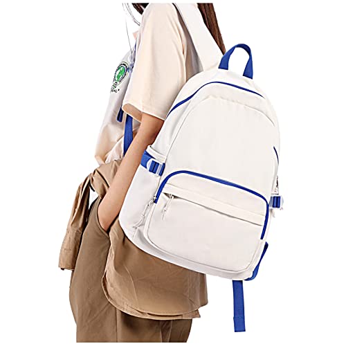 HYC00 Schulrucksack Mädchen Teenager Schultaschen Damen,Leichtgewicht Rucksack Jugendliche für Schul College 14 Zoll Laptop,Wasserdicht Schulranzen Jungen, Backpack Herren,Daypacks，Blau Weiß von HYC00