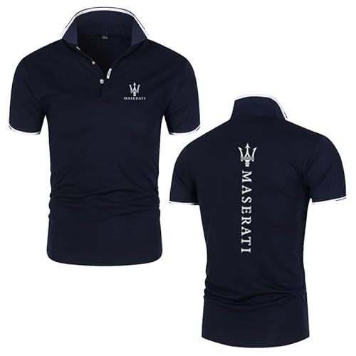 HYFZXWX Golf Poloshirt für Herren Masera-ti Service Kurzarm T-Shirts Lässiges T-Shirt Poloshirts Hemden/F/3XL von HYFZXWX