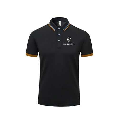 HYFZXWX Poloshirts Revers einfarbig Masera-ti Druck kurzärmelig T-Shirt Herren und Damen Baumwolle Freizeit Arbeit Herren/C/XL von HYFZXWX