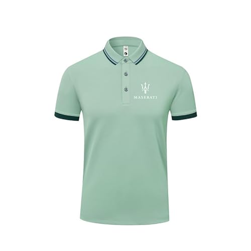 HYFZXWX Poloshirts Revers einfarbig Masera-ti Druck kurzärmelig T-Shirt Herren und Damen Baumwolle Freizeit Arbeit Herren/D/L von HYFZXWX