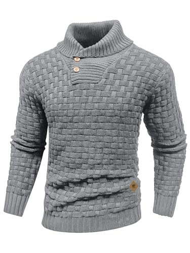 HYPESTFIT Herren Rollkragen Pullover Langarm Feinstrick Pullover Texturierte Gerippte Kante Basic Sweater Dunkelgrau M HYPESTFIT Herren Rollkragen Pullover Langarm Feinstrick Pullover Texturierte Gerippte Kante Basic Sweater Dunkelgrau M von HYPESTFIT