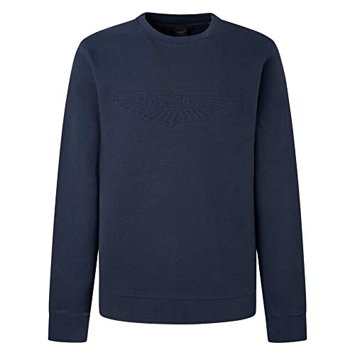 HACKETT LONDON Herren Am Embossed Crew Sweatshirt, Blue (Navy), XXL von Hackett London