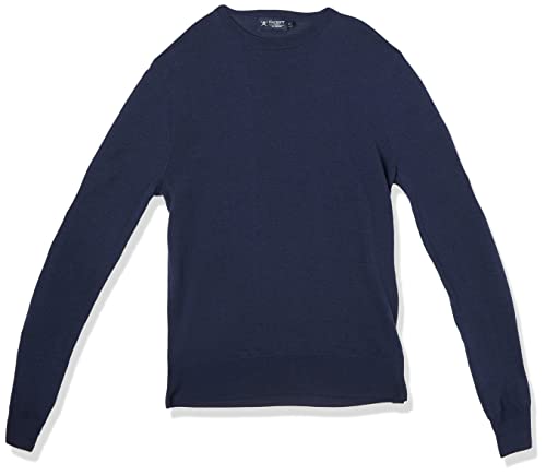 HACKETT LONDON Herren GMD Merino Silk Crew Pullover, Blue (Steel Blue), S von Hackett London