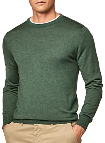 HACKETT LONDON Herren GMD Merino Silk Crew Pullover, Grn Topiary, XL von Hackett London