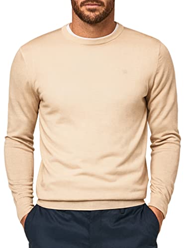 HACKETT LONDON Herren GMD Merino Silk Crew Pullover, Oat, XXL von Hackett London