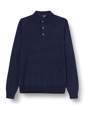 HACKETT LONDON Herren GMD Merino Silk Polo Pullover, blau (Marineblau), 3XL von Hackett London