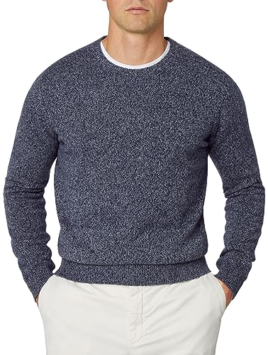 HACKETT LONDON Herren Lw Mouline Crew Pullover, Blau (Marineblau/Grau), M von Hackett London