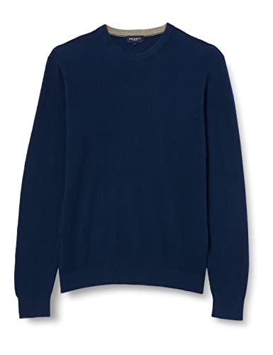 HACKETT LONDON Herren Rib Knit Crew Pullover, blau (Marineblau), S von Hackett London