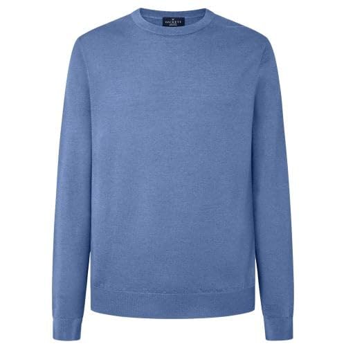 Hackett London Herren GMD Merino Silk Crew Pullover, Blue (Chambray Blue), XL von Hackett London