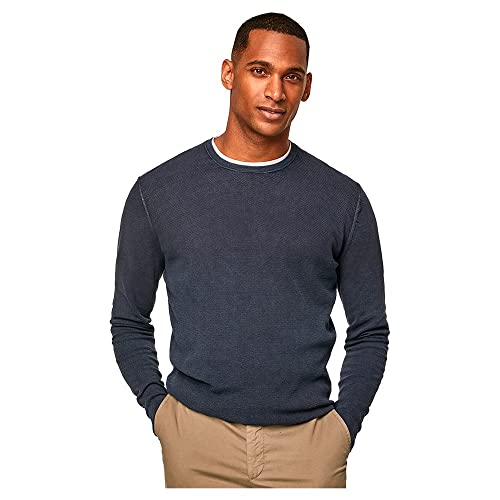 HACKETT LONDON Herren GMD Textured Crew Pullover, Navy, S von Hackett London