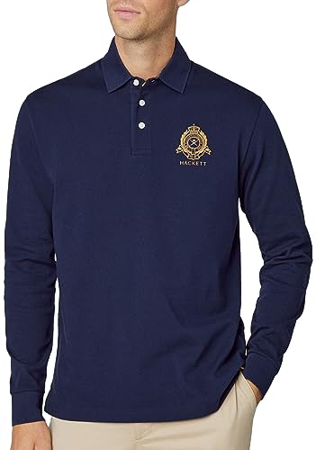 Hackett London Herren Heritage Logo Rugby Polohemd, blau (Marineblau), XL von Hackett London