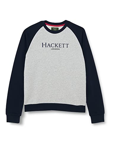 Hackett London Jungen Heritage Raglan Crew T-Shirt, Grey/Navy, 9 Years von Hackett London