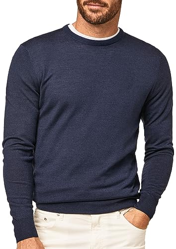 Hackett London Herren GMD Merino Silk Crew Pullover, Blue (Navy), 3XL von Hackett London