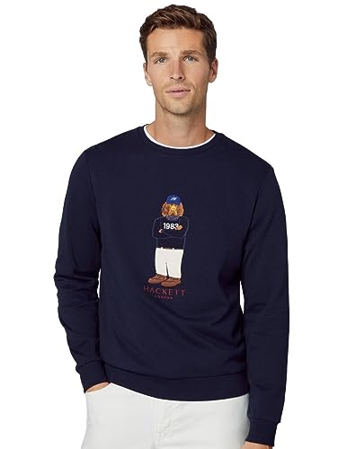 Hackett London Herren Harry Logo Crew Sweatshirt, blau (Marineblau), XXXL von Hackett London