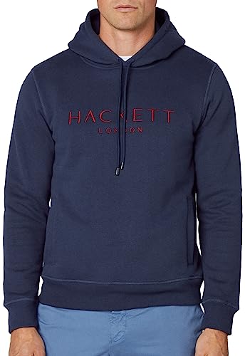 Hackett London Herren Heritage Hoody Kapuzenpullover, Blue (Navy), XL von Hackett London