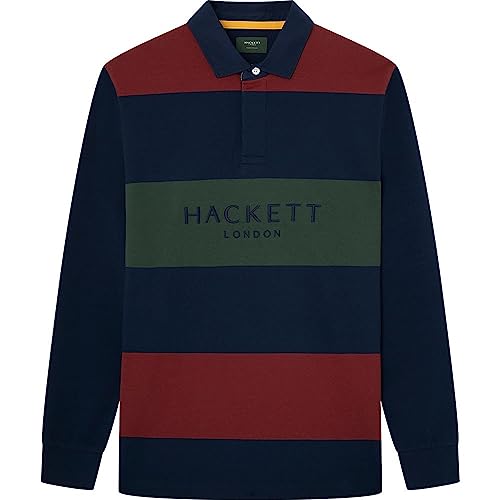 Hackett London Herren Heritage Multi STR Polohemd, Blue (Navy), L von Hackett London