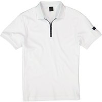 HACKETT Herren Zip-Polo weiß Baumwoll-Jersey von Hackett