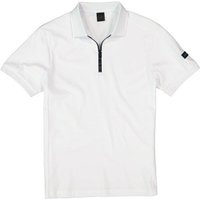 HACKETT Herren Zip-Polo weiß Baumwoll-Jersey von Hackett