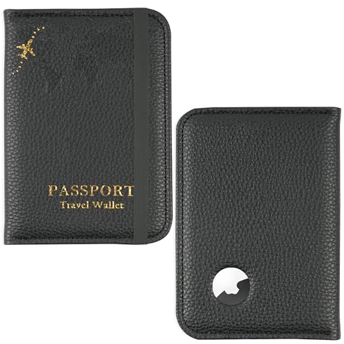 Haecsfl Reisepasshülle mit Airtag-Schlitz, Airtag-Reisepasshülle für Männer und Frauen, schlanke Leder-Reisepasshülle, Familie, für Reisen, Anti-Verlust, 1-Lichee Schwarz, 1Pcs Haecsfl Reisepasshülle mit Airtag-Schlitz, Airtag-Reisepasshülle für Männer und Frauen, schlanke Leder-Reisepasshülle, Familie, für Reisen, Anti-Verlust, 1-Lichee Schwarz, 1Pcs von Haecsfl