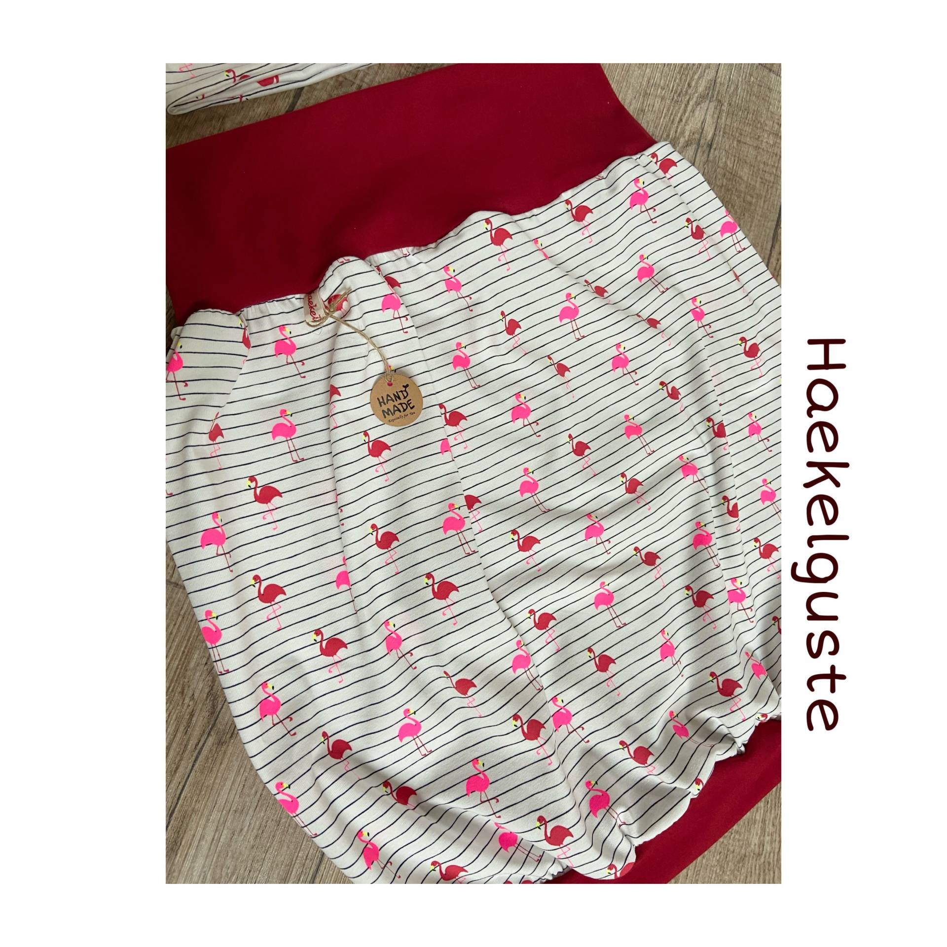 Ballonrock " Flamingo Jersey Damen Rock Streifen Weiß Rot Ballonrock " Flamingo Jersey Damen Rock Streifen Weiß Rot von Haekelguste