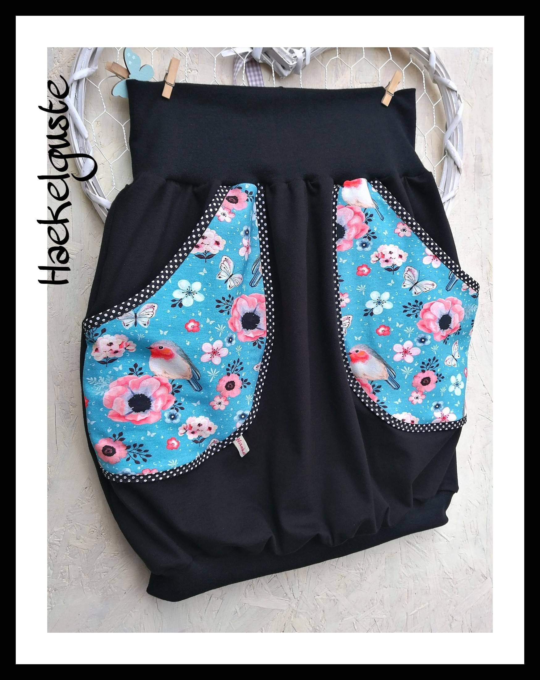 Xs - Xxl " Rotkehlchen Ballonrock Liebling Schwarzer Rock Damen Vogel Türkis Xs - Xxl " Rotkehlchen Ballonrock Liebling Schwarzer Rock Damen Vogel Türkis von Haekelguste