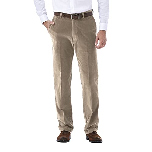 Haggar Herren Cordhose, erweiterbare Taille, Klassische und gerade Passform, Flache Vorderhose Lssige Hose, Khaki, 34W / 30L Haggar Herren Cordhose, erweiterbare Taille, Klassische und gerade Passform, Flache Vorderhose Lssige Hose, Khaki, 34W / 30L von Haggar
