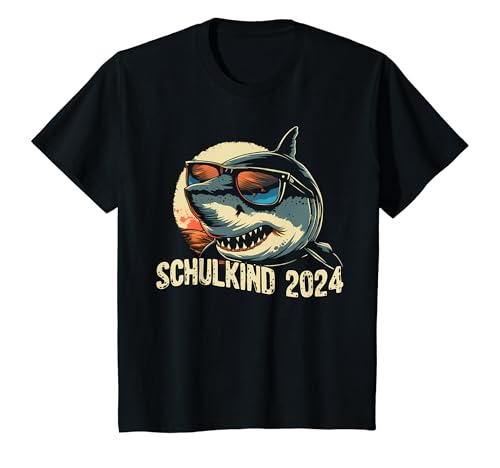 Kinder Schulkind 2024 Jungen Haifisch Cooler Hai Einschulung T-Shirt von Hai Einschulung Jungen Schulanfang Outfits