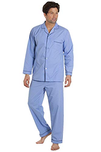 Herren Pyjama - klassisch, bequem und atmungsaktiv XL Sky Blue von Haigman