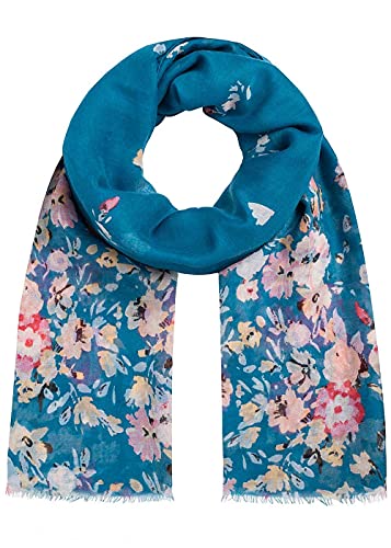 Hailys Damen Halstuch Schal 180 x 90cm Blumen Muster weicher Griff blau multicolor von Hailys