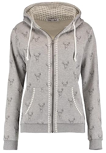 Hailys Damen Trachten Sweatjacke Ha44ni Zip-Hoody Oktoberfest mit Hirsch-Print JIA-2209081madl Grey Marl L Hailys Damen Trachten Sweatjacke Ha44ni Zip-Hoody Oktoberfest mit Hirsch-Print JIA-2209081madl Grey Marl L von Hailys