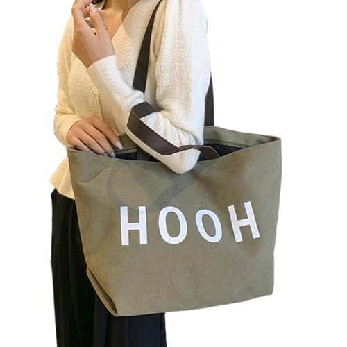 Canvas-Tasche, Schultertasche, große Kapazität, Einkaufstasche, vielseitige Handtasche für Damen, Mädchen, Schule, Büchertasche von Haipink