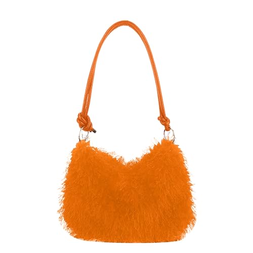 Stilvolle Umhängetasche für Damen und Mädchen, einfache und trendige Tasche, Achseltasche, Wintertasche, geeignet für den täglichen Gebrauch, Orange, 30x22x10cm von Haipink