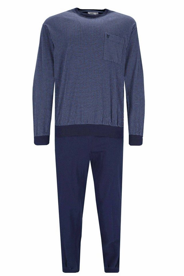 Hajo Pyjama Herren Schlafanzug 2-tlg. Set - lang, Bündchen von Hajo