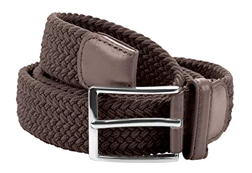 Halal-Wear Komfortabel Elastische Geflochtener Stretch Gürtel - Stretchbelt - Stoffgürtel - Flecht mit pu Leder für Damen und Herren (Dunkelbraun) von Halal-Wear