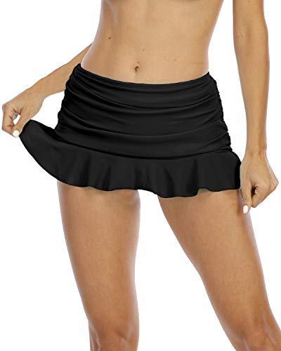 Halcurt Badeshorts Damen Badehose Kurze Rock Bikinirock Eingebaut Bikinihose Schnell Trocknende Boardshorts Bauchkontrolle Schwimmshorts XL von Halcurt