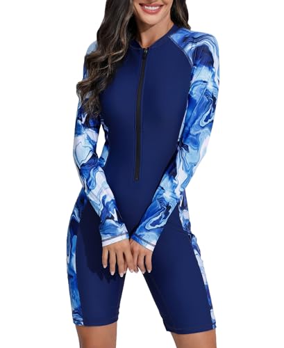 Halcurt Damen Langarm Badeanzug mit BH Surf UV Shirt Rash Guard UPF 50+ Reißverschluss Schwimmshirt Bademode Badeshirt L Halcurt Damen Langarm Badeanzug mit BH Surf UV Shirt Rash Guard UPF 50+ Reißverschluss Schwimmshirt Bademode Badeshirt L von Halcurt