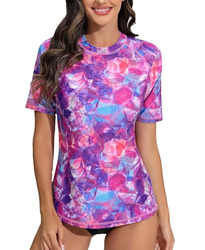 Halcurt Damen Rash Guard UV Shirt Kurzarm mit BH Sonnenschutz UPF 50+ Schwimmshirt Bademode Schnell Trocknender Badeshirt M Halcurt Damen Rash Guard UV Shirt Kurzarm mit BH Sonnenschutz UPF 50+ Schwimmshirt Bademode Schnell Trocknender Badeshirt M von Halcurt