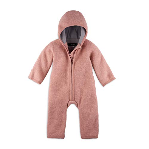 Halfen Walkanzug Baby (100% Made in Germany) - Walk Baby Overall, Babyoverall aus Walkwolle (Bio Natur Schurwolle), Walkoverall mit Kapuze, Farbe: Blush,62/68 von Halfen