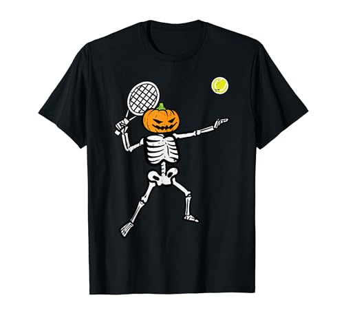 Halloween-Kürbis-Skelett-Tennis-Kostüm, Herren, Damen, Jungen, Kinder T-Shirt von Halloween Shirts For Women Men Kids Boys Girls