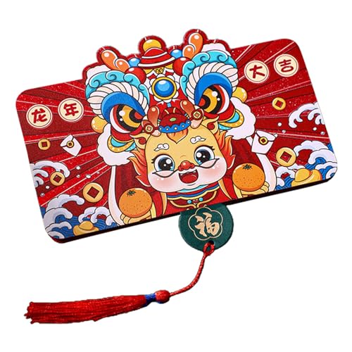 Haloppe Good Luck Red Envelope 2024 Year of Dragon Folding Chinese Style Patterns Lucky Money Bag for Kids Friends Cute Paper Coin Purse, a, S von Haloppe