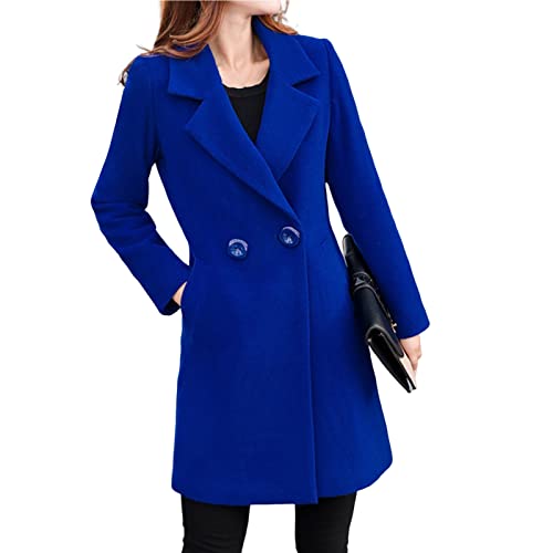 Haloppe Lady Coat Korean Women Overcoat Keep Warm Cardigan Königsblau M von Haloppe