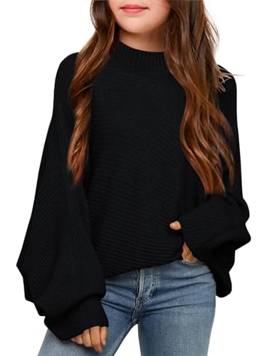 Haloumoning Mädchen Pullover Rundhalsausschnitt Leichter Strickpullover Kinder Einfarbig Langarm Knitted Sweater Winter Shirt Pulli Oberteile Schwarz 5-6 Jahre Haloumoning Mädchen Pullover Rundhalsausschnitt Leichter Strickpullover Kinder Einfarbig Langarm Knitted Sweater Winter Shirt Pulli Oberteile Schwarz 5-6 Jahre von Haloumoning
